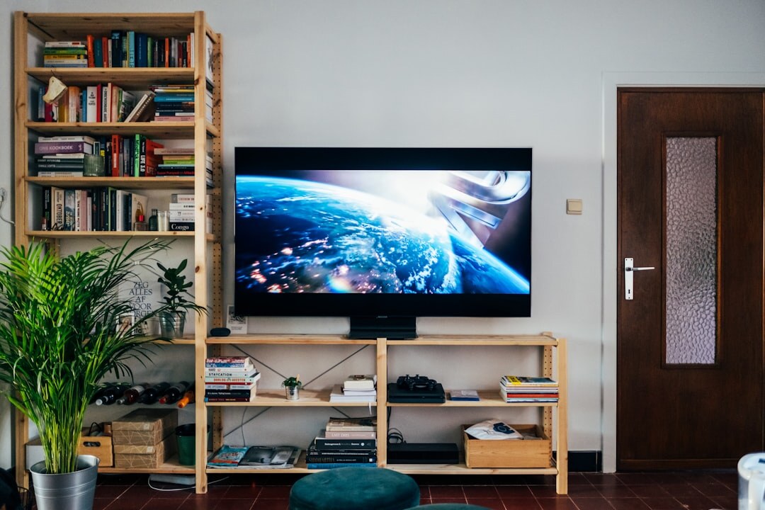 vintage television set in living room